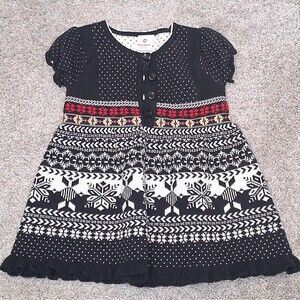 Hanna Andersson Knit Winter Sweater Dress Christmas Size 80 18-24 Months